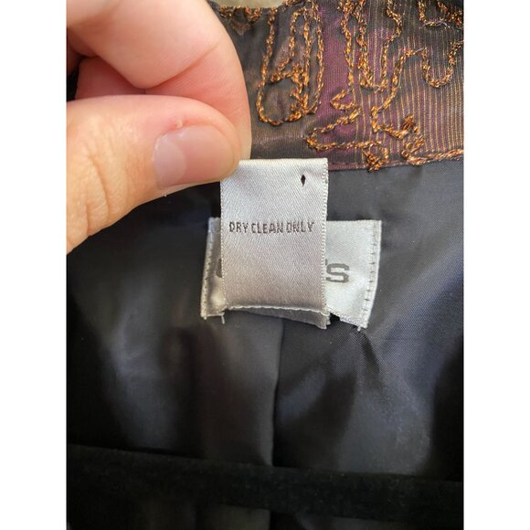 Chico's Women Metallic Embroidered Button-Front Jacket 3 Multicolor Polyester - Picture 5 of 6